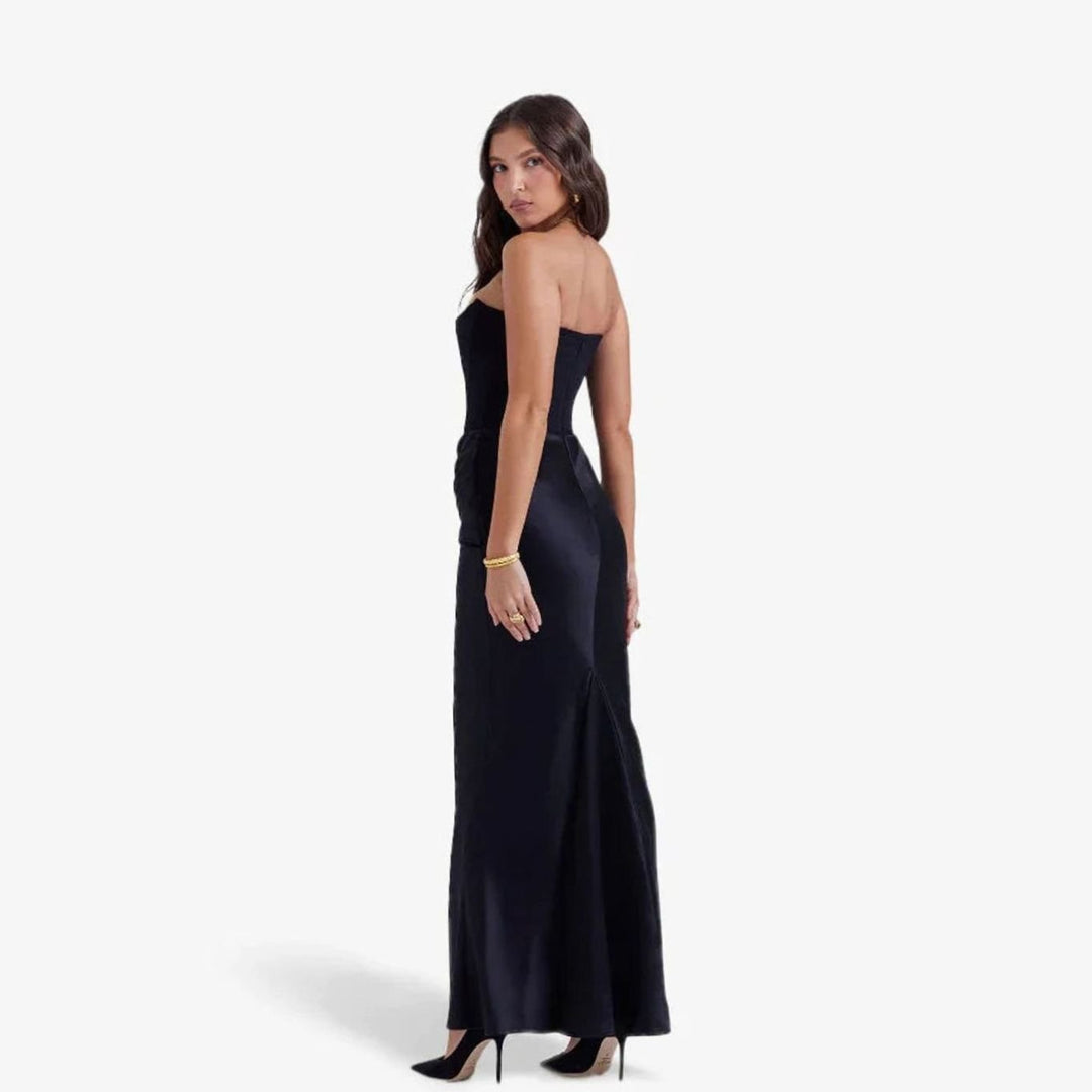 Women's Satin Gathered Fall Wedding Guest Dress (14)