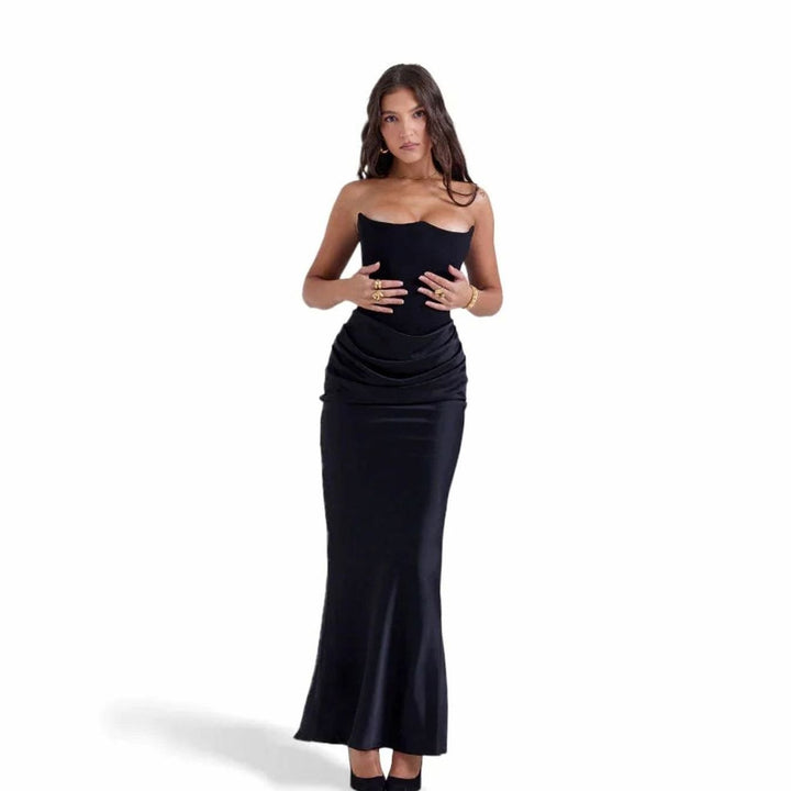 Women's Satin Gathered Fall Wedding Guest Dress (15)