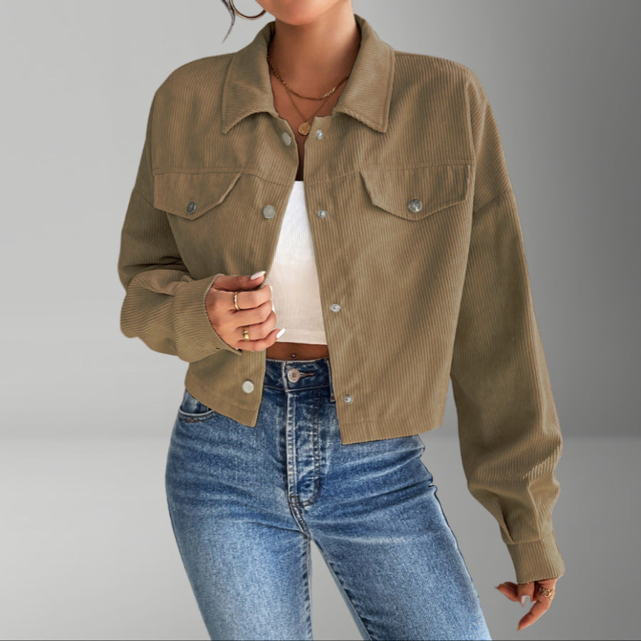 Women's Short Corduroy Jacket for Everyday Wear (2)