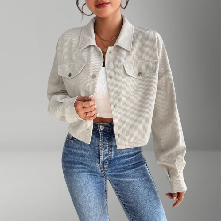 Women's Short Corduroy Jacket for Everyday Wear in Aprikose