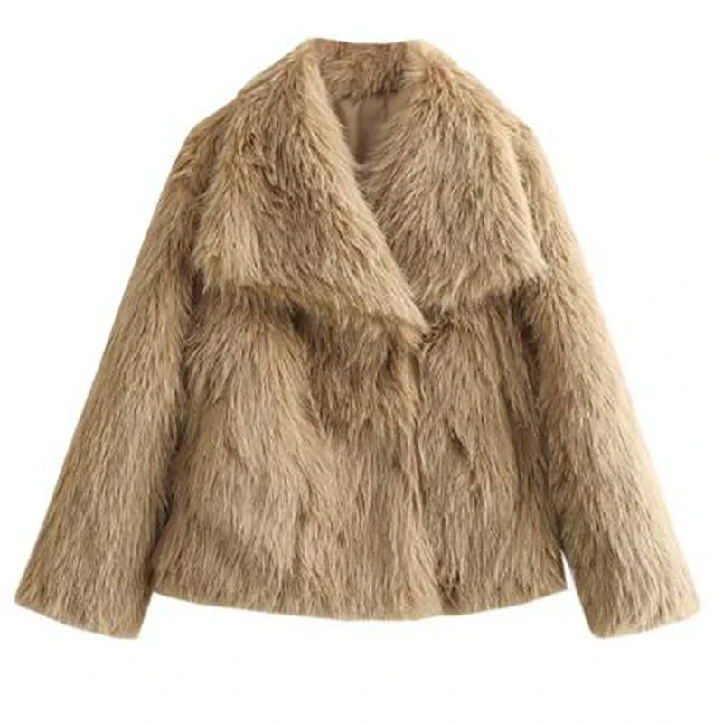 Women's Short Winter Puffer Jacket in Beige