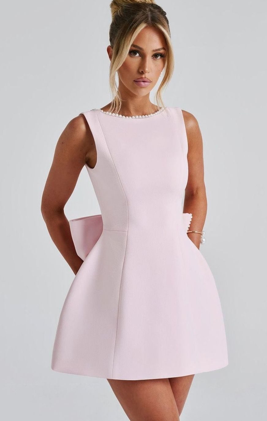 Women's Sleeveless A-Line Mini Fall Wedding Guest Dress (2)