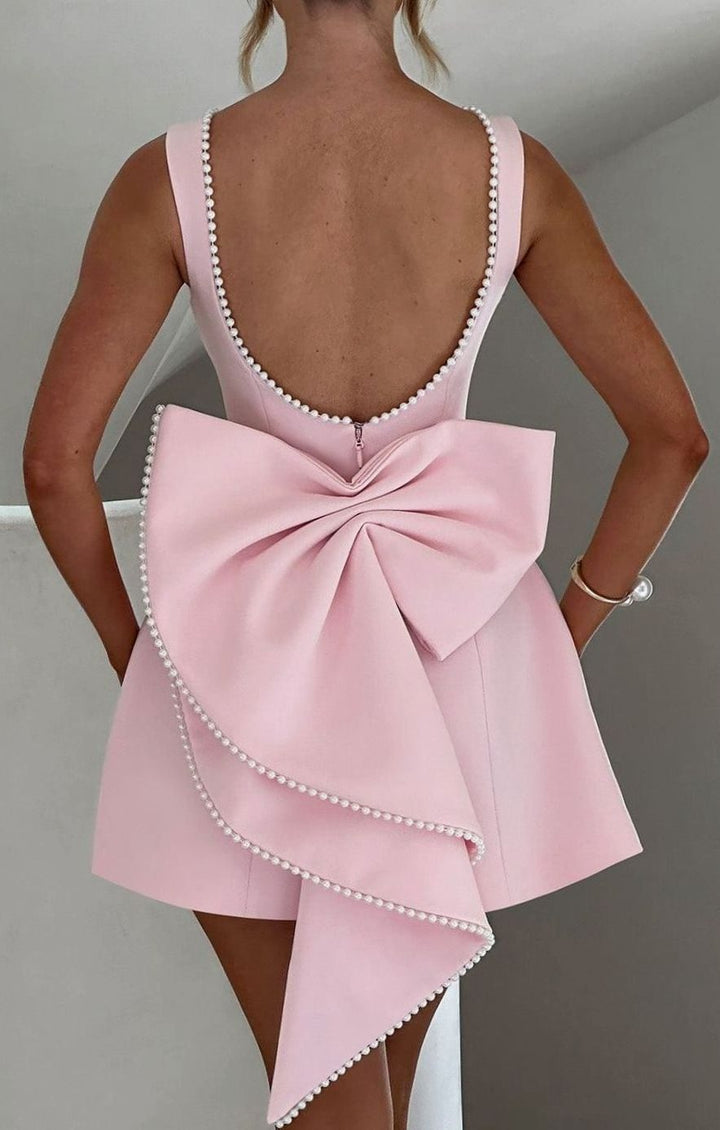 Women's Sleeveless A-Line Mini Fall Wedding Guest Dress (3)