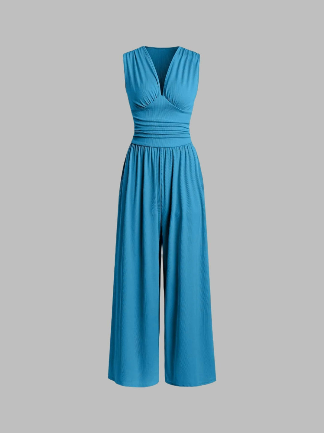 Women's Sleeveless Jumpsuit Dress for Autumn Weddings in Blue