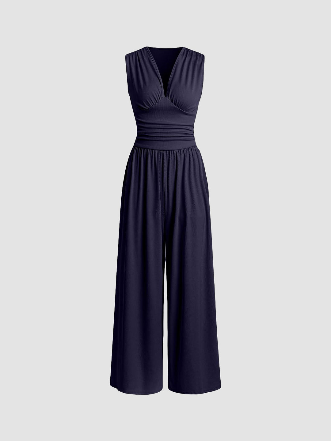Women's Sleeveless Jumpsuit Dress for Autumn Weddings in Navy