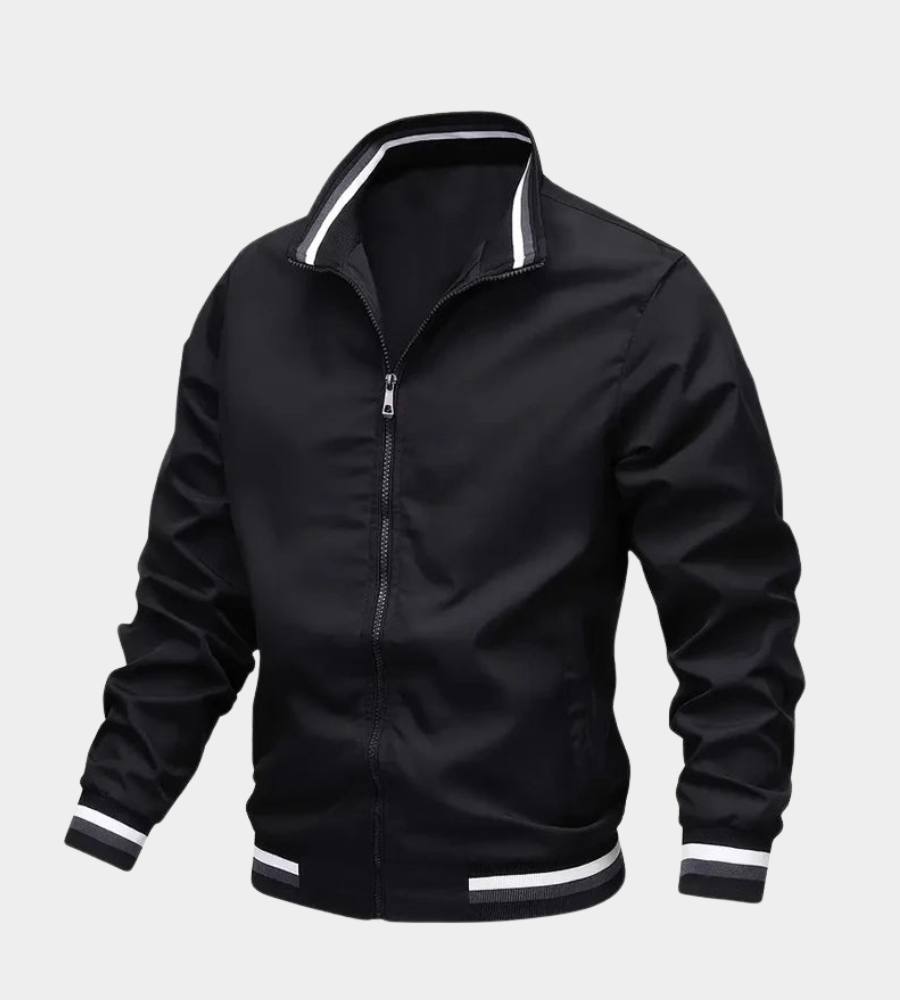 Women's Slim Bomber Jacket for Fall in Black