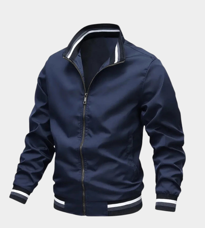 Women's Slim Bomber Jacket for Fall in Blue