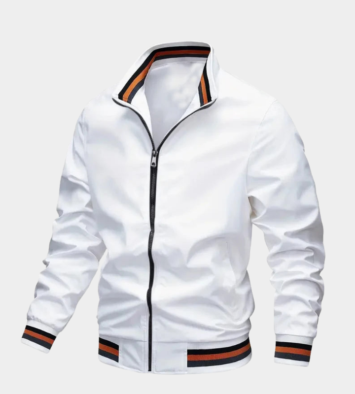 Women's Slim Bomber Jacket for Fall in White