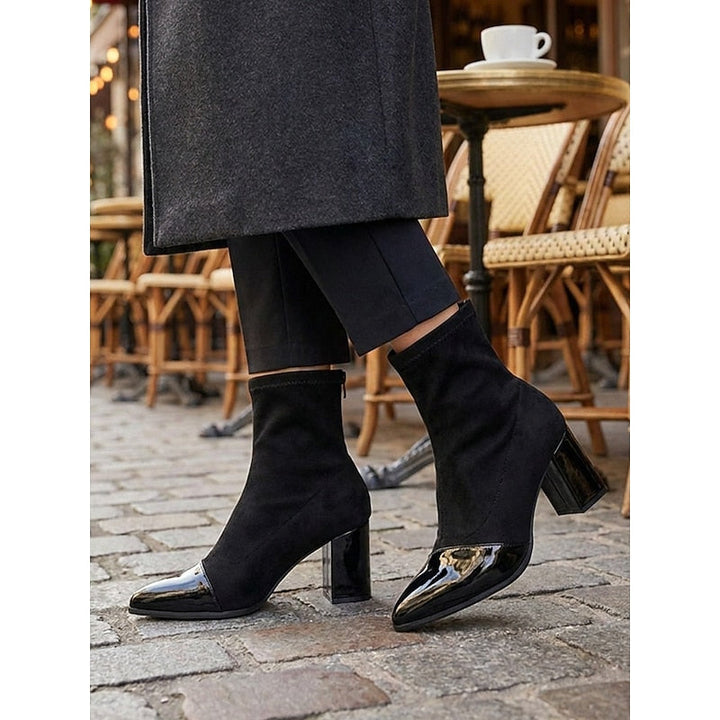 Women's Slip-On Block Heel Ankle Boots (3)