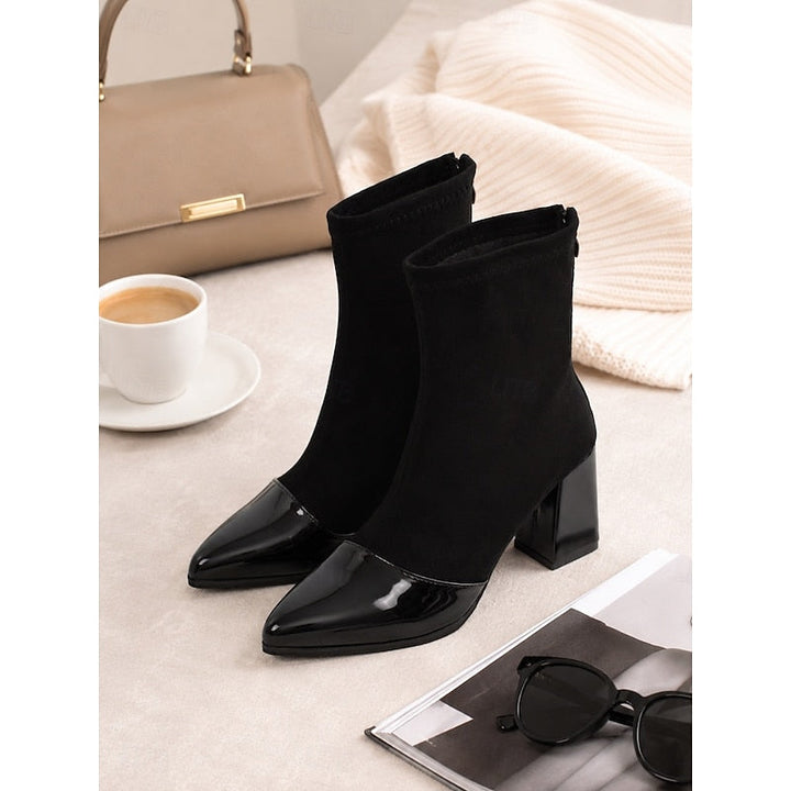 Women's Slip-On Block Heel Ankle Boots (5)
