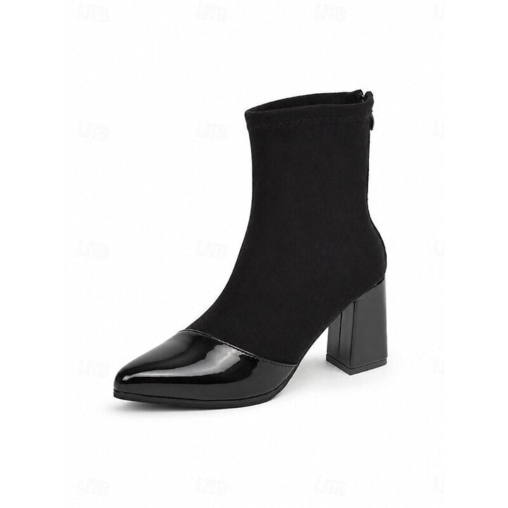 Women's Slip-On Block Heel Ankle Boots (7)