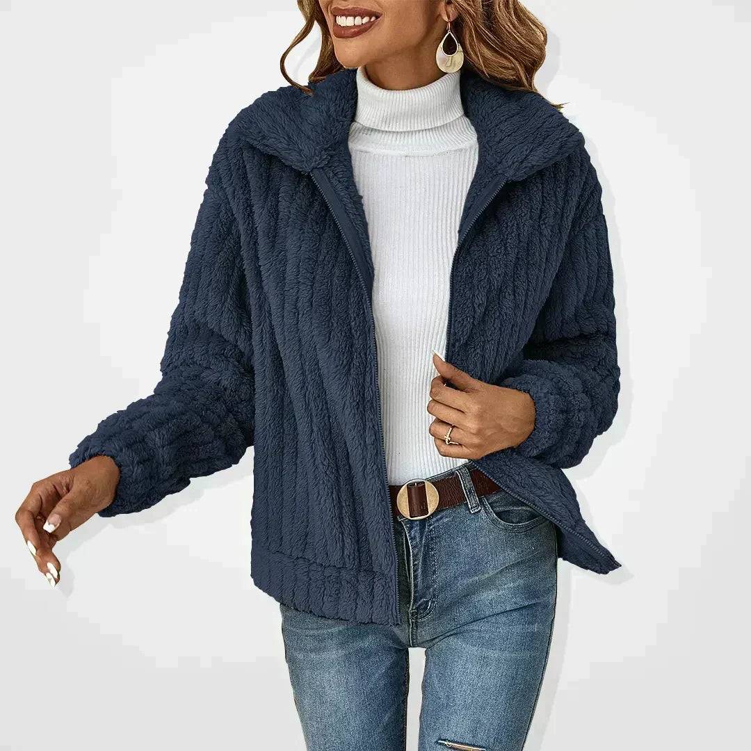 Women's Soft Casual Knit Jacket in Navy