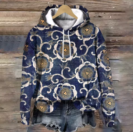 Women's Soft Knit Hoodie for Fall in Königsindigo
