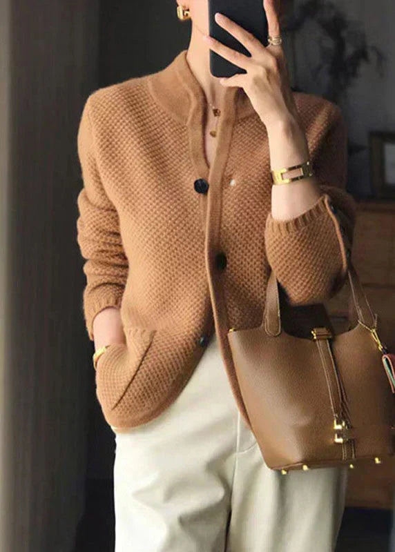 Women's Soft Oversized Knit Cardigan in Karamell