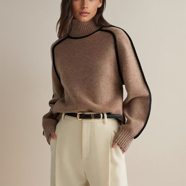 Women's Soft Turtleneck Pullover in Brown