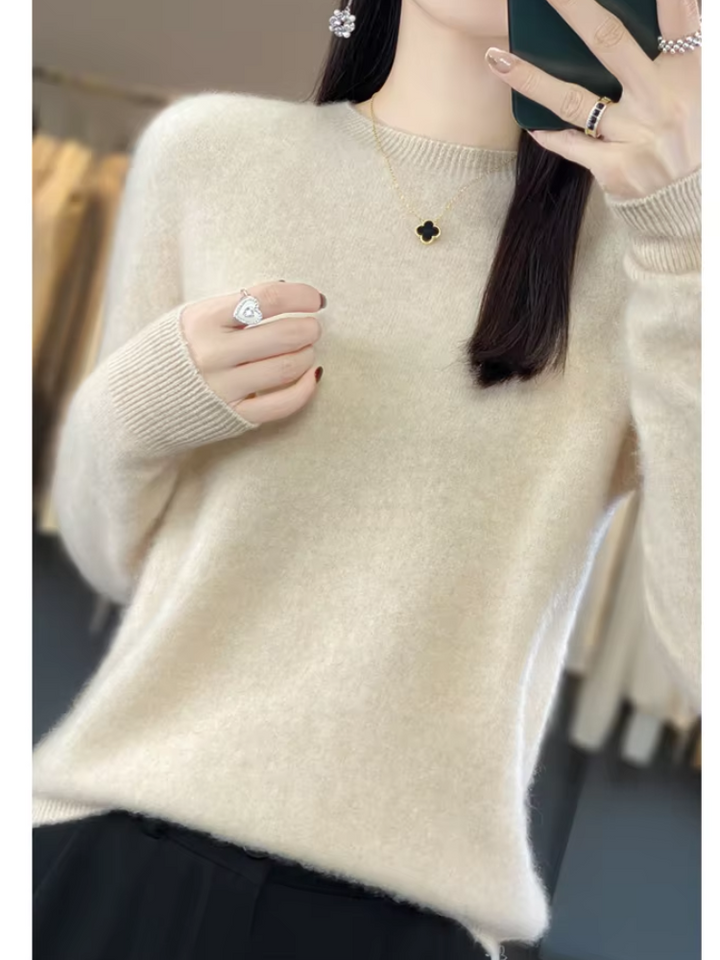 Women's Soft Ugly Christmas Sweater Pullover in Beige