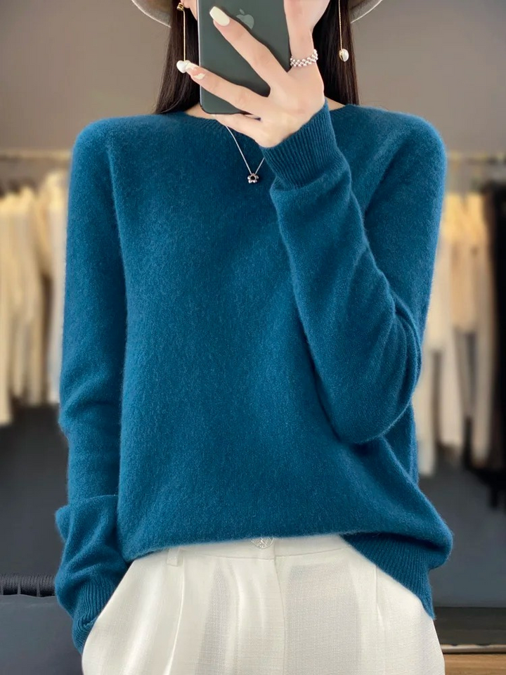 Women's Soft Ugly Christmas Sweater Pullover in Dark Blue