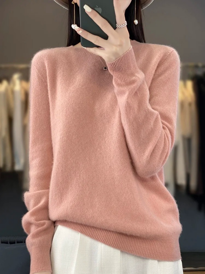 Women's Soft Ugly Christmas Sweater Pullover in Light Pink