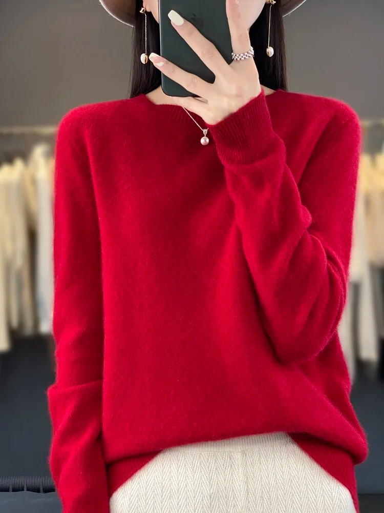 Women's Soft Ugly Christmas Sweater Pullover in Red
