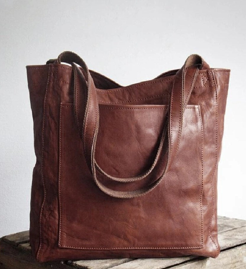 Women's Spacious Everyday Tote Bag in Dark Brown
