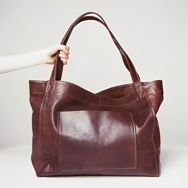 Women's Spacious Tote Bag for Work in Dark Brown