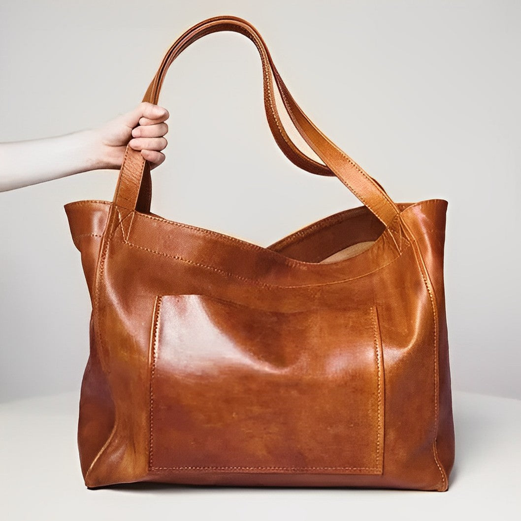 Women's Spacious Tote Bag for Work in Karamell