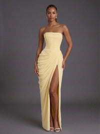 Zoey | Women's Strapless Fall Wedding Guest Maxi Dress