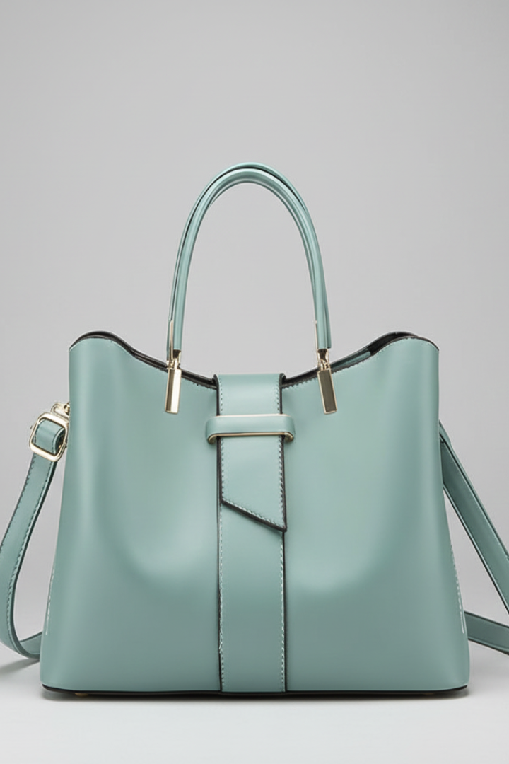 Women's Structured Laptop Bag with Shoulder Strap in Blue
