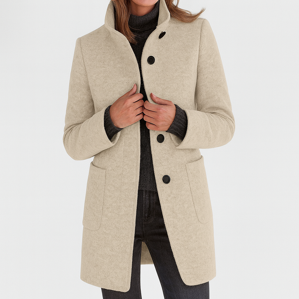 Women's Structured Trench Coat for Work in Beige
