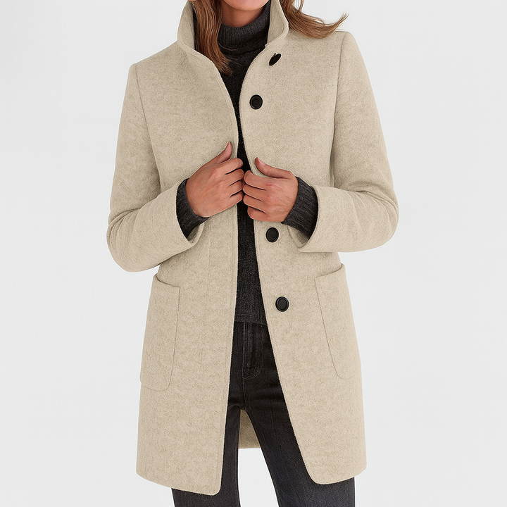 Women's Structured Trench Coat for Work in Beige