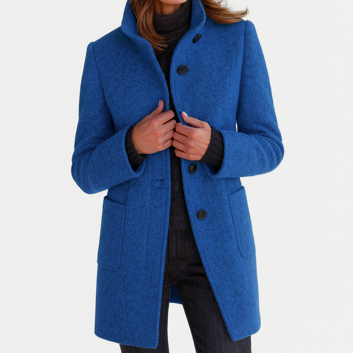 Women's Structured Trench Coat for Work in Blue