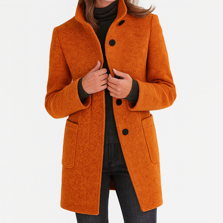 Women's Structured Trench Coat for Work in Orange