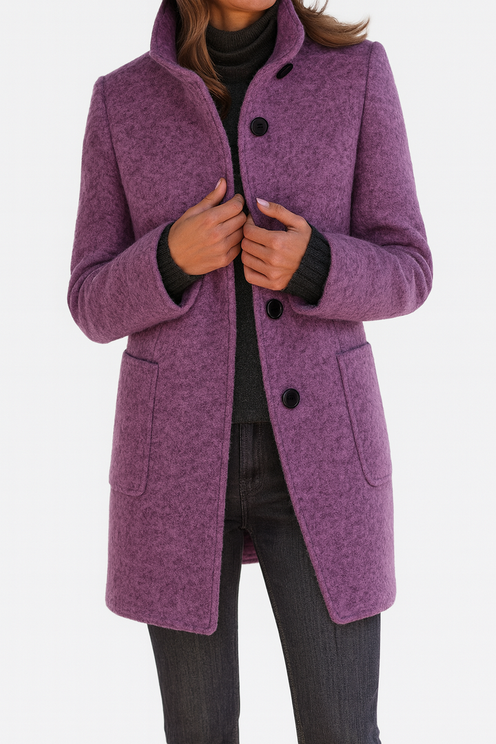 Women's Structured Trench Coat for Work in Purple