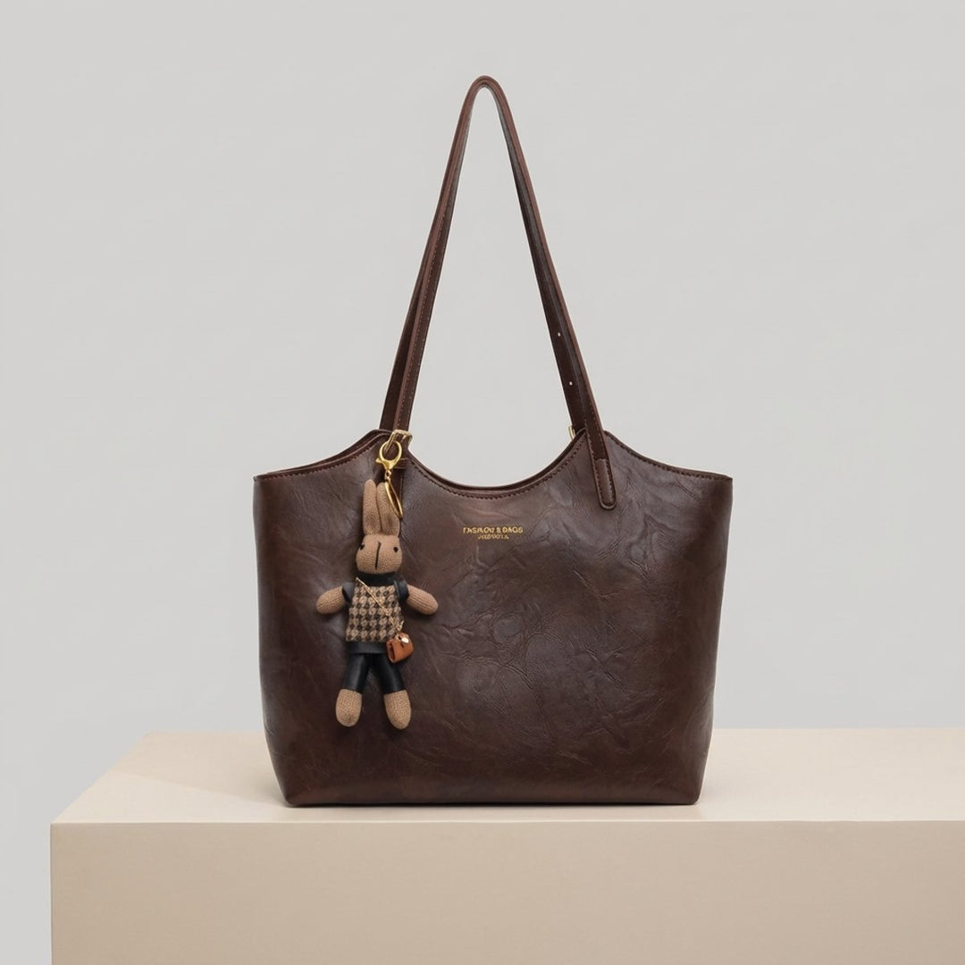 Women's Structured Vegan Leather Work Tote Bag