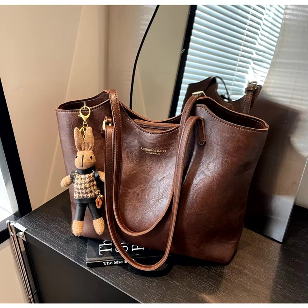 Women's Structured Vegan Leather Work Tote Bag (2)