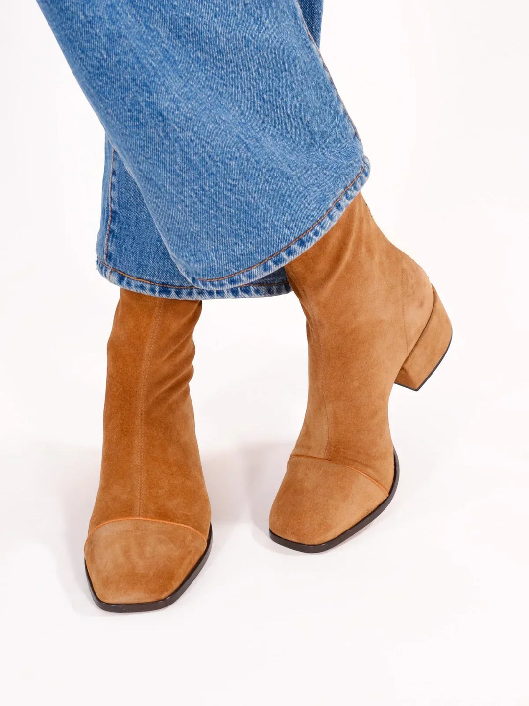 Women's Suede Ankle Boots for Fall Fashion in Beige