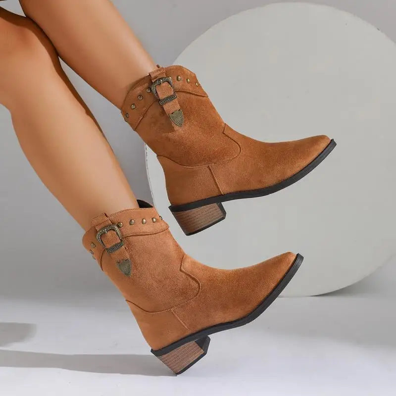 Women's Suede Rider Bootie for Fall Outfits (6)