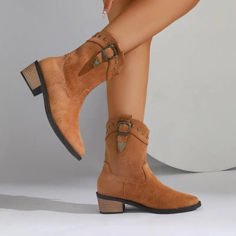 Women's Suede Rider Boots for Fall Fashion (5)