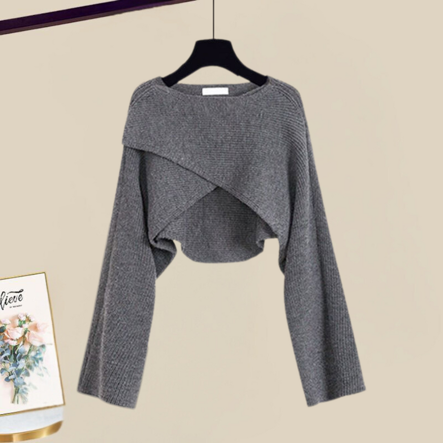 Women's Sweater Dress for Fall Weddings in Grey 2
