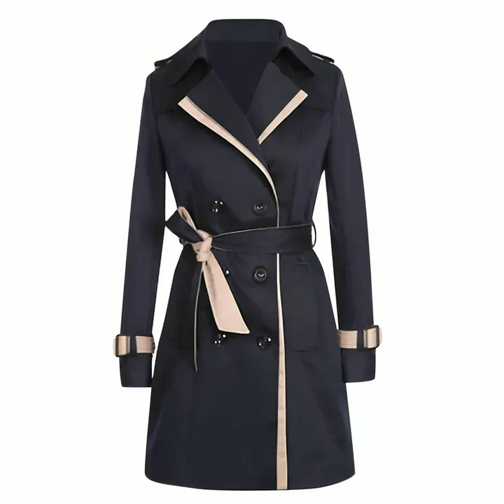 Women's Tailored Knee-Length Trenchcoat in Black