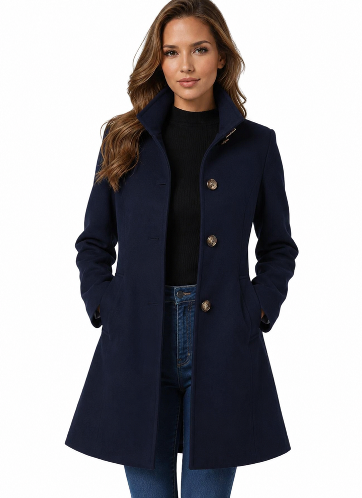 Women's Tailored Midi Jacket for Fall in Navy