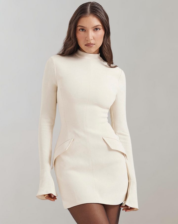 Women's Tailored Mini Cocktail Dress in White