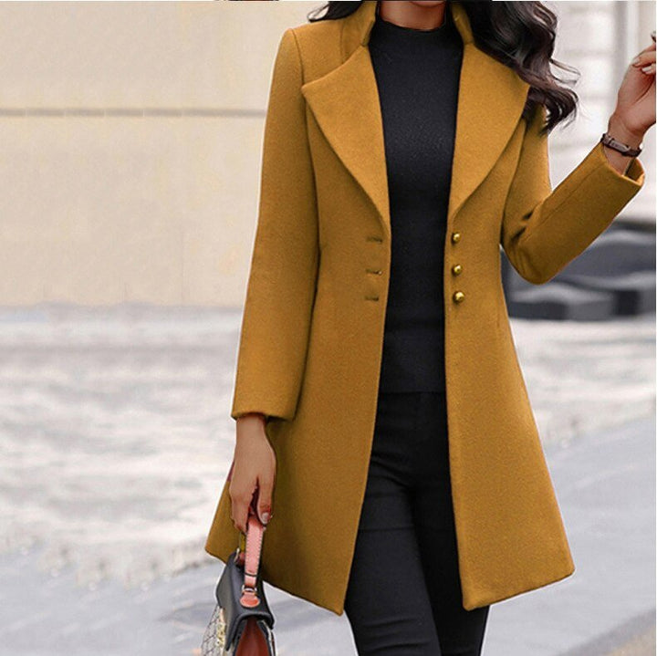 Women's Tailored Polyester Jacket for Elegance in Yellow