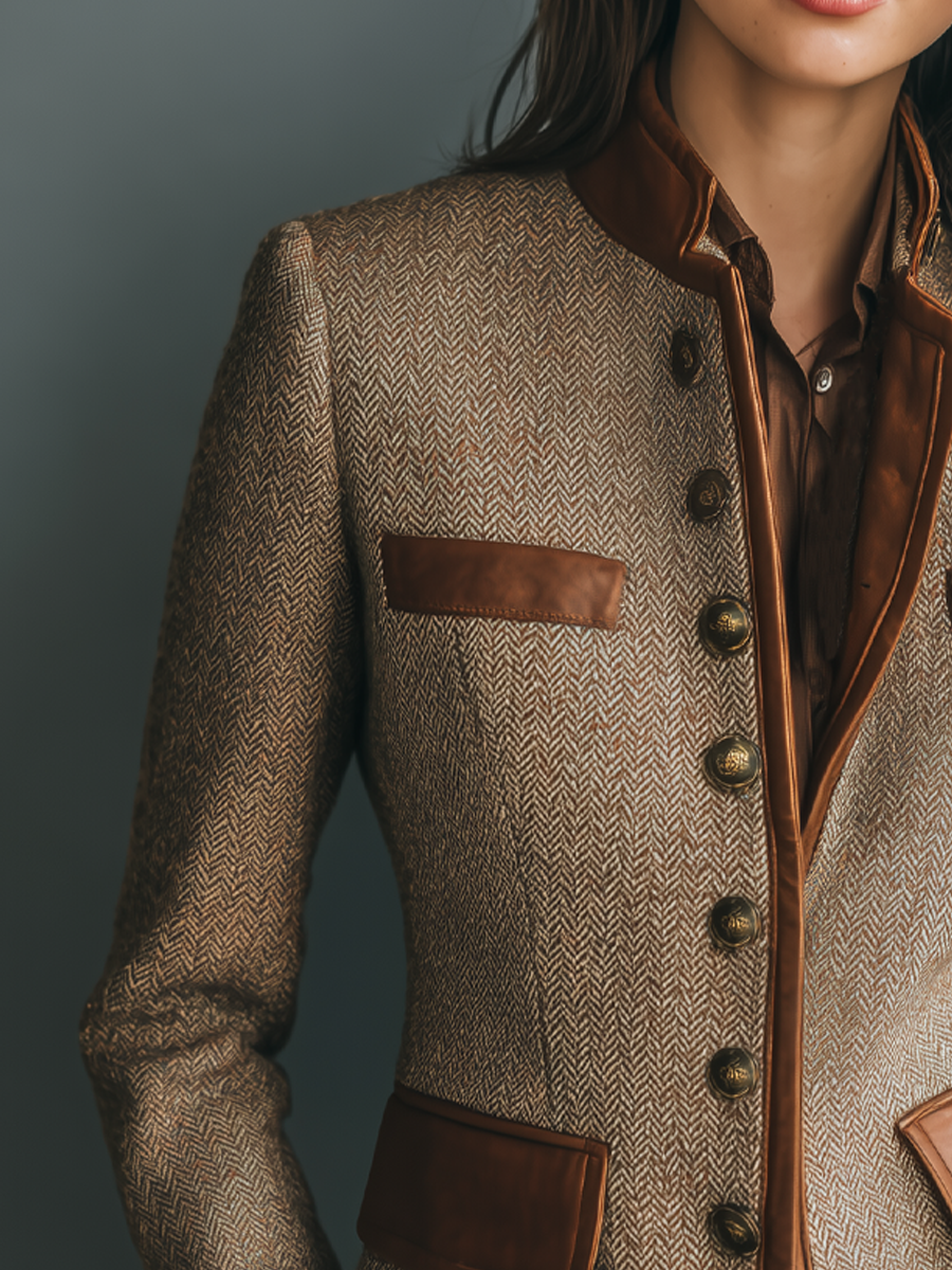 Women's Tailored Vintage Jacket with Pockets (2)