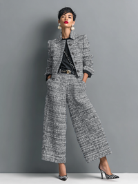 Chloe | Women's Textured Tailored Jacket and Trouser Set