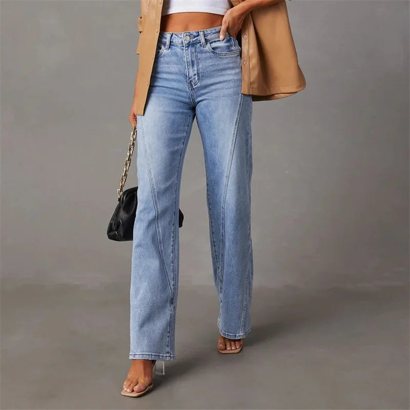 Women's Trendy Bootcut Jeans for Fall Days in Blue