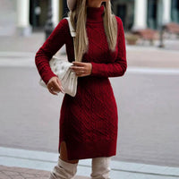 Elizabeth | Women's Turtleneck Knitted Dress for Fall Weddings