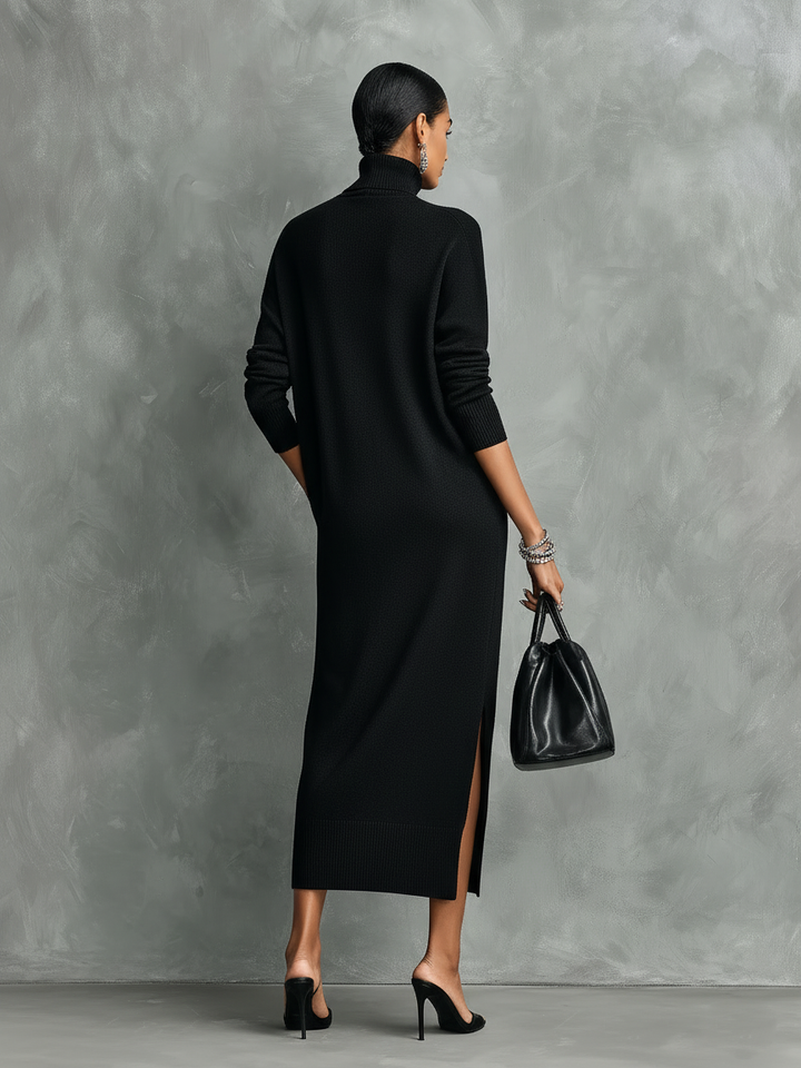 Women's Turtleneck Midi Fall Dress (2)