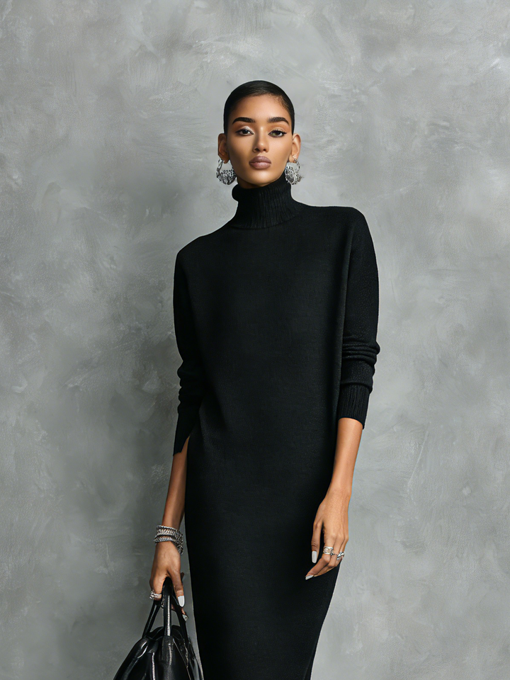 Women's Turtleneck Midi Fall Dress (6)