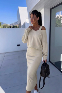 Naomi | Women's Two-Piece Casual Sweatshirt and Dress Set